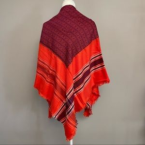 Old Navy Red and Purple Extra Large Acrylic Blanket Scarf Wrap